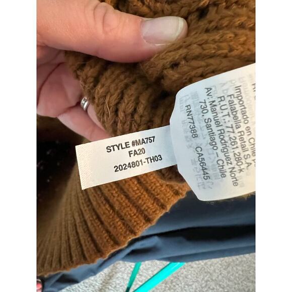 Madewell Stitch_Mix Mockneck Sweater, Brown, Small, MA757, Fall, Wool - Picture 6 of 11